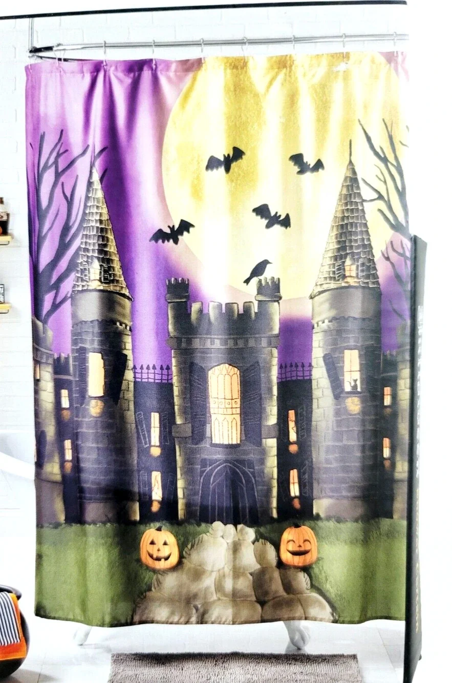 New Halloween Haunted Castle Fabric Shower Curtain 70